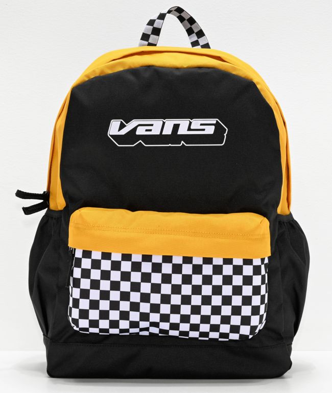 black and yellow checkerboard vans