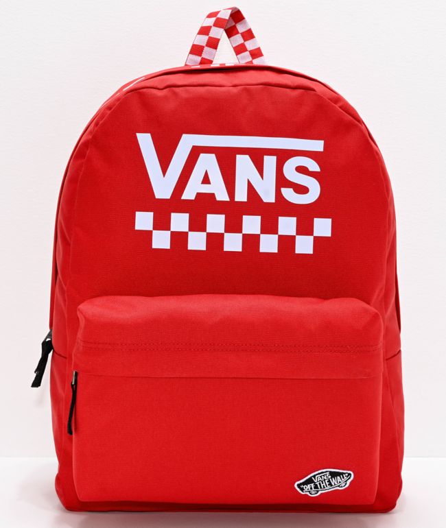 red and white vans backpack