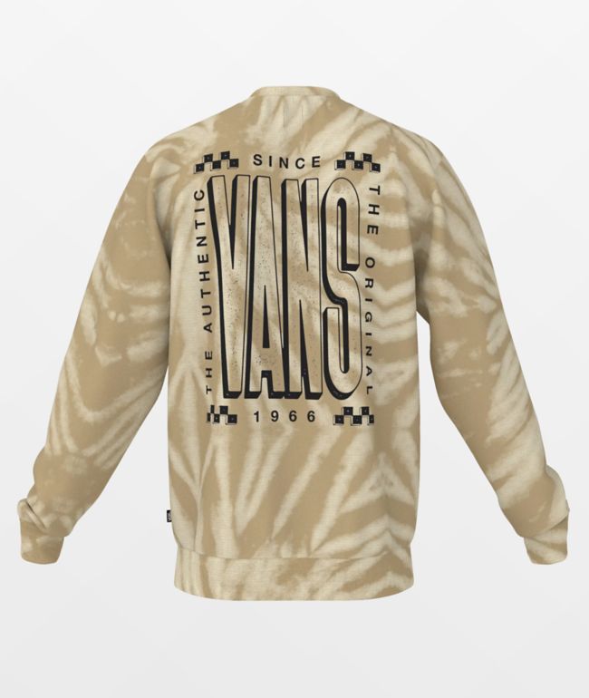 Vans Tall Type Tie Dye Crew Taupe Long Sleeve T-Shirt
