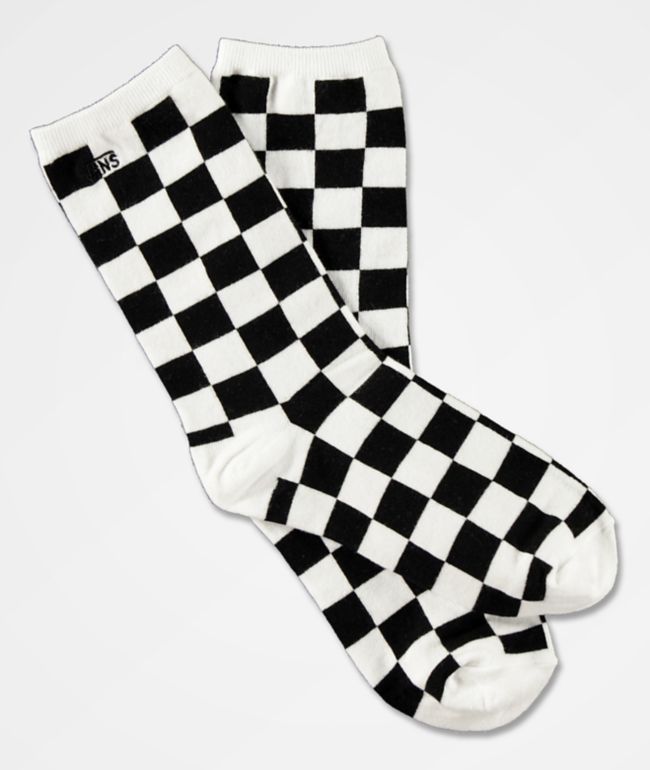 Vans Black & White Checkered Crew Socks, Zumiez
