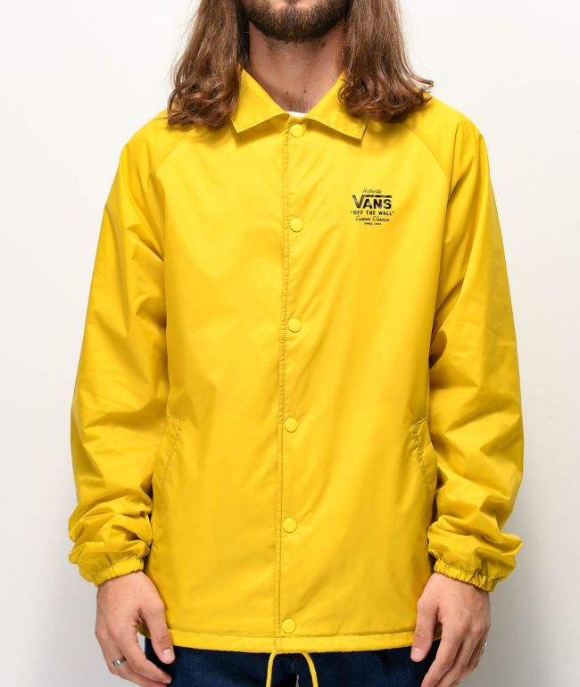 vans coach jacket yellow 