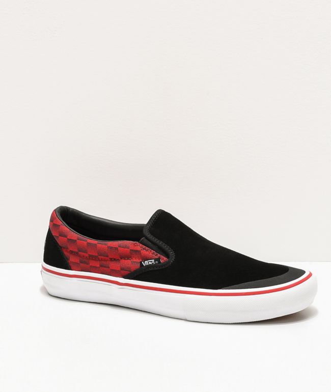 Vans x Baker Slip-On Pro Rowan zapatos de skate negros y rojos | Zumiez