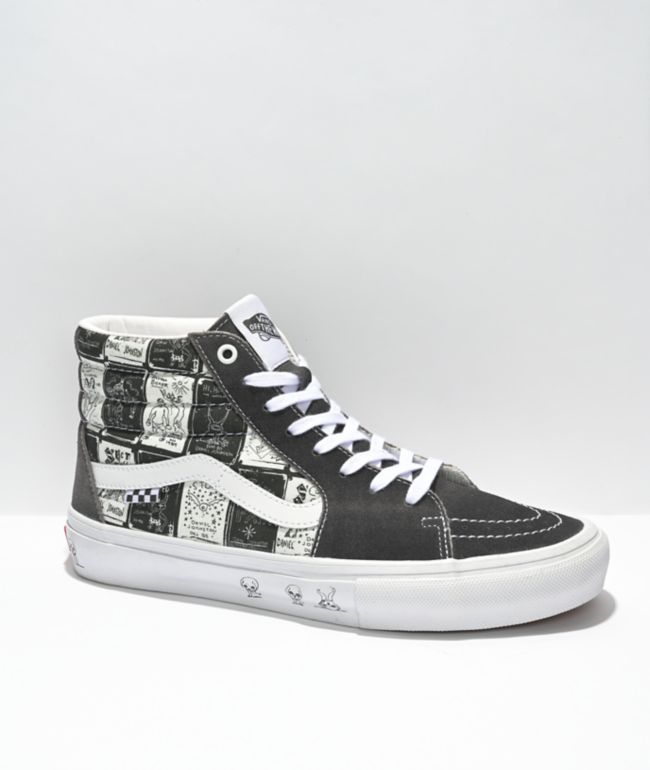 Vans x Daniel Johnston Skate Sk8-Hi Grey & White Skate Shoes