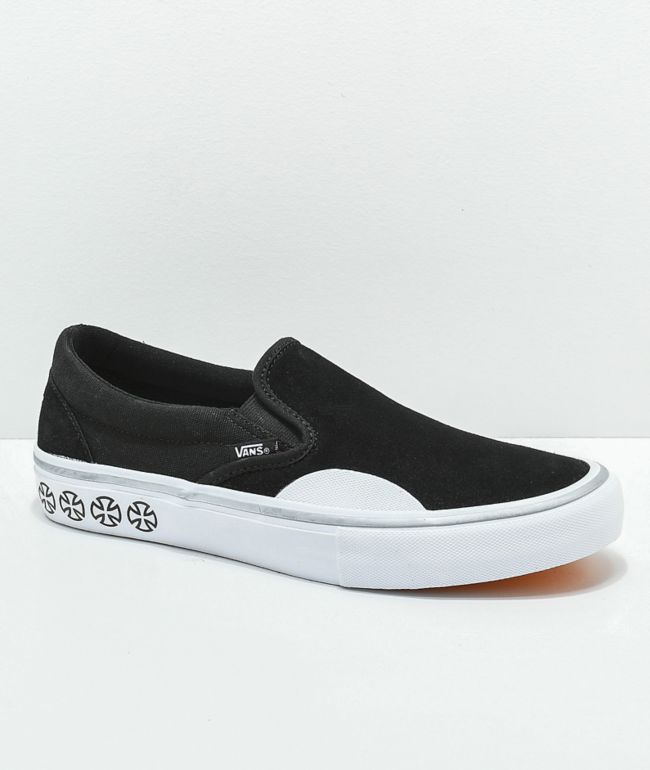 black slip on skate shoes