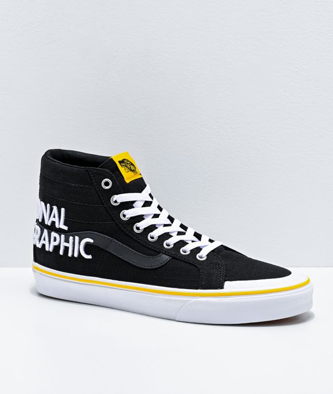 black and yellow skate shoes