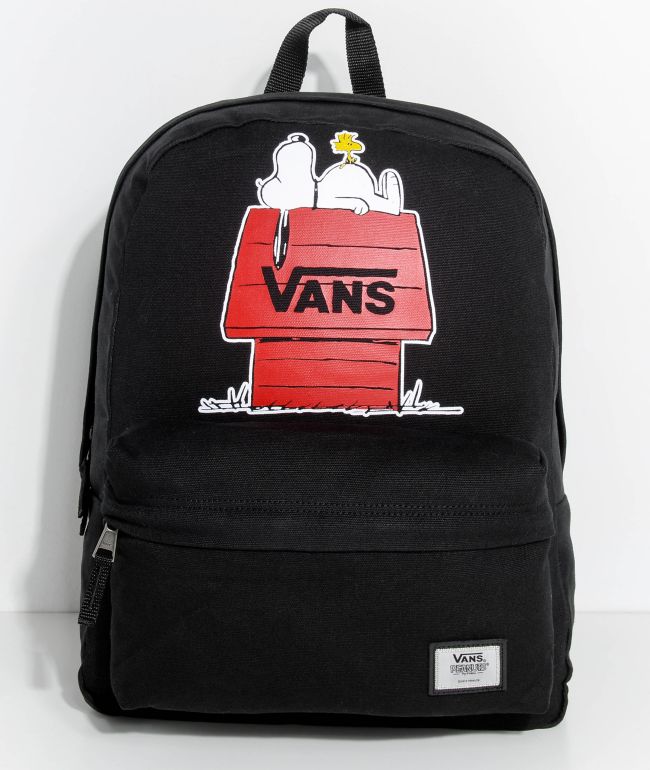 vans peanuts backpack black