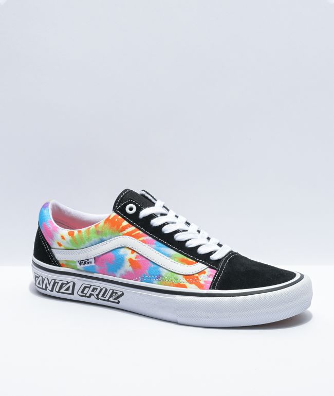 Vans x Santa Cruz Old Skool Pro Tie Dye Skate Shoes | Zumiez