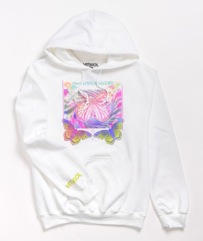 white butterfly sweatshirt