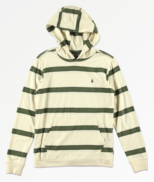 green and white striped hoodie