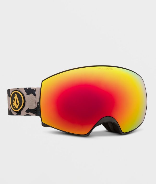 Volcom Magna Camo Red Chrome Snowboard Goggles