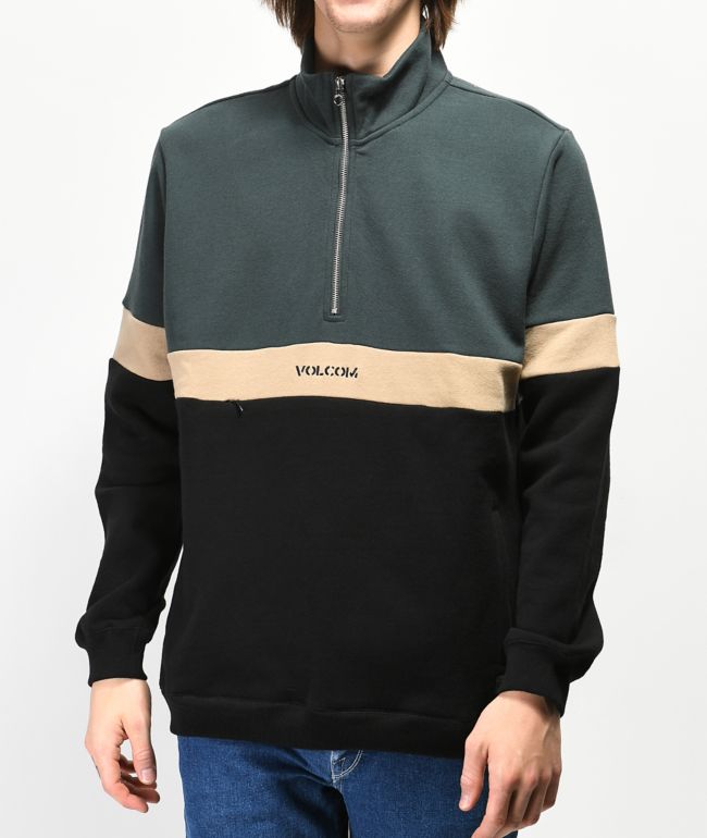 Volcom Ranier Green Polo Quarter Zip Sweatshirt | Zumiez