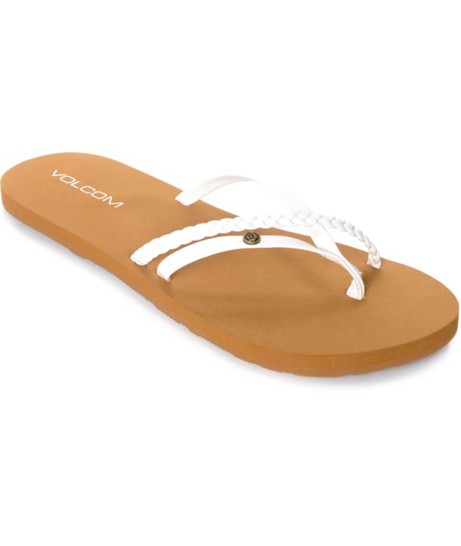 white volcom sandals