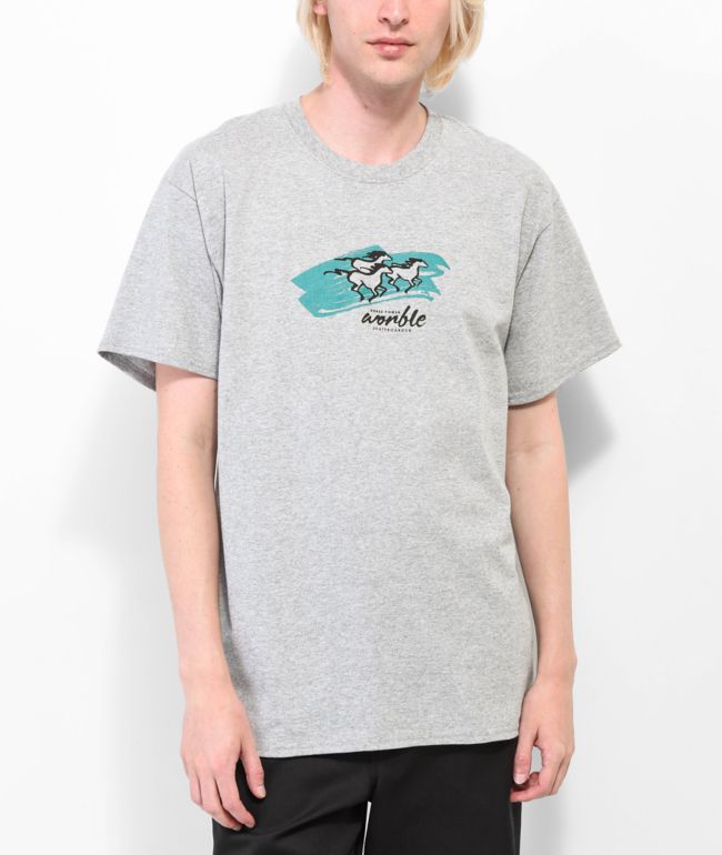 WORBLE Horse Power camiseta gris