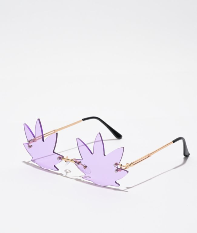 Weed Leaf Gafas de sol moradas