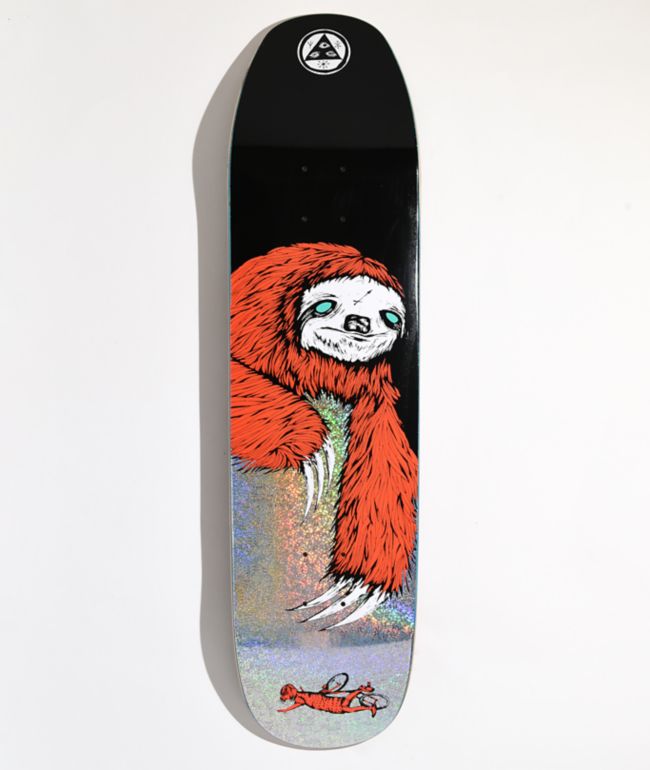 Welcome Sloth Glitter Foil On Moontrimmer 8.25" Skateboard Deck