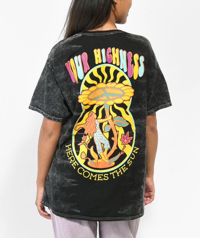 Your Highness Here Comes The Sun Black Tie Dye T-Shirt 