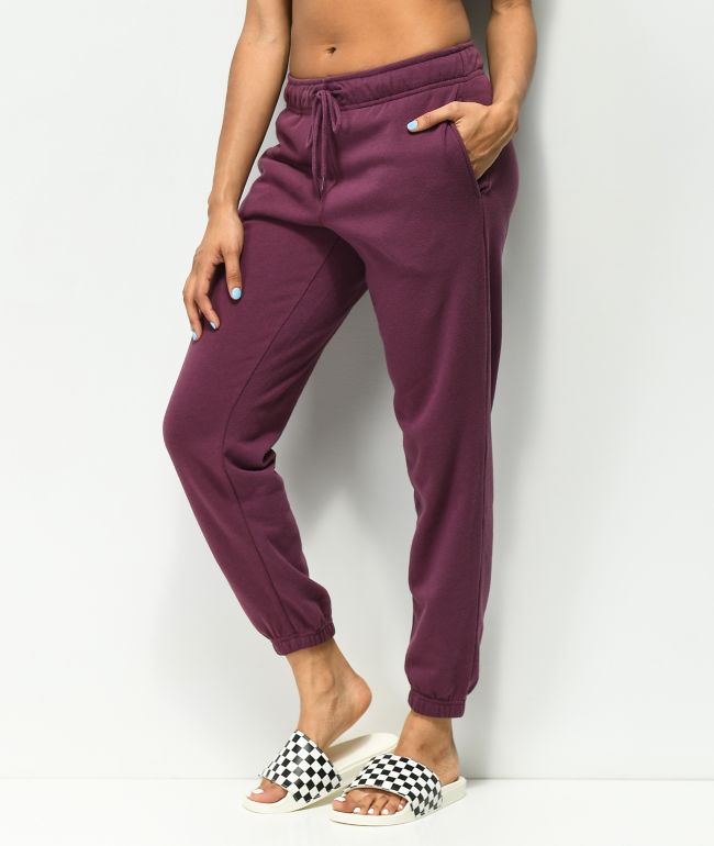 burgundy sweatpants