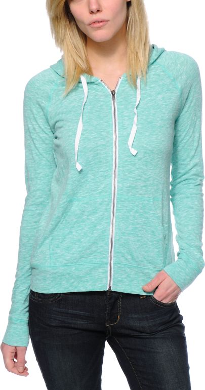 aqua zip up hoodie