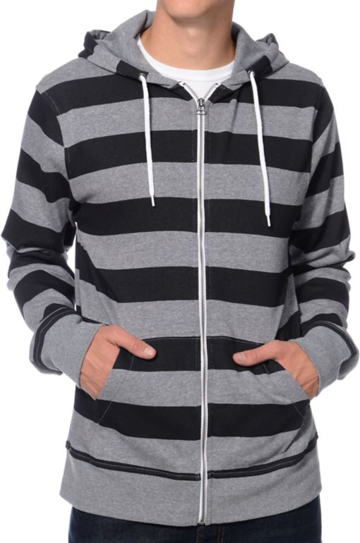 Black and grey zip up hoodie clearance