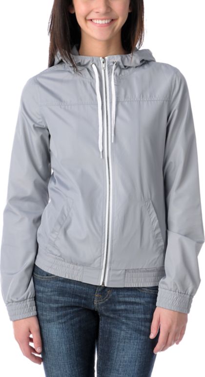 Grey windbreaker womens Clearance