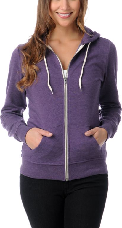 lavender zip up hoodie