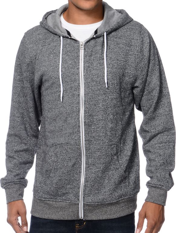 gray zip up hoodie