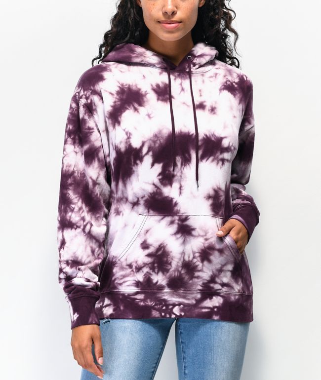 Burgundy tie dye hoodie Clearance