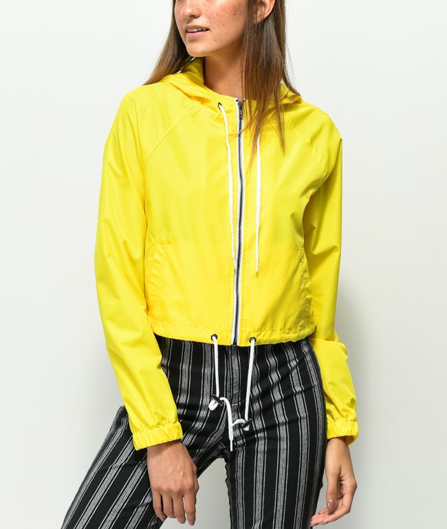 yellow cropped windbreaker