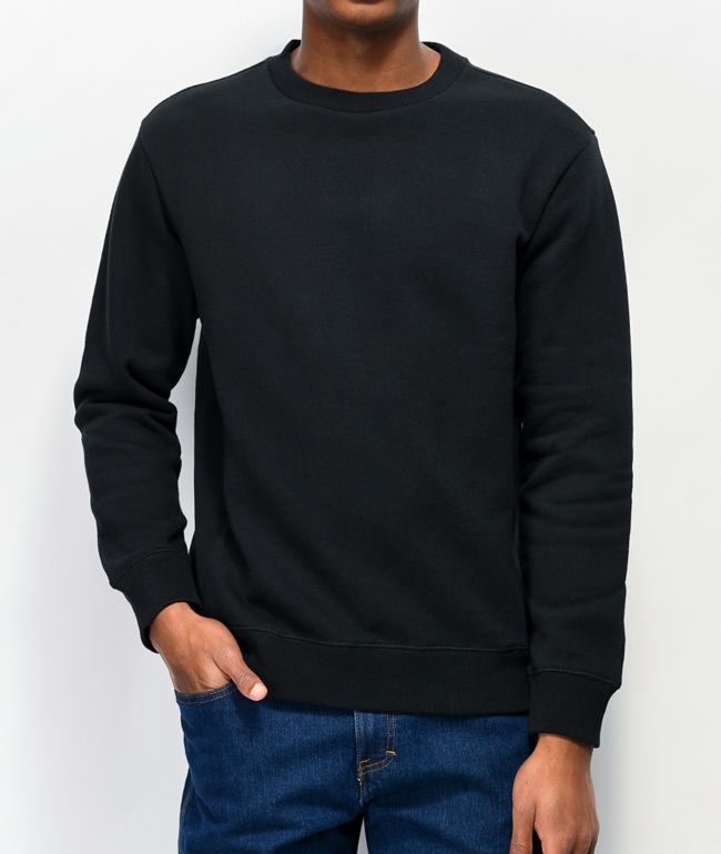Round neck black sweatshirt Clearance