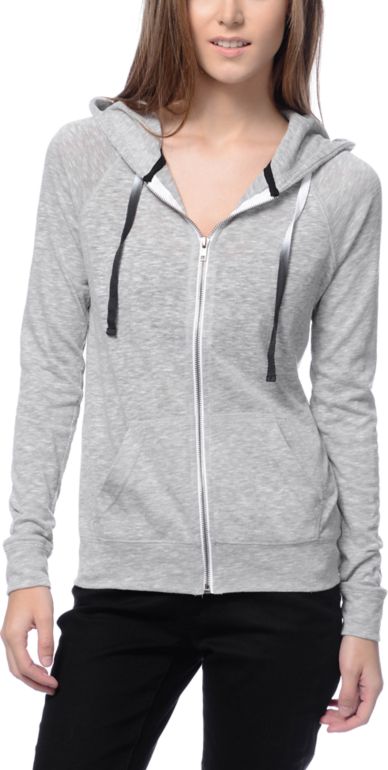 light grey zip up hoodie womens