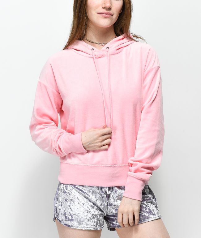 pink velour hoodie