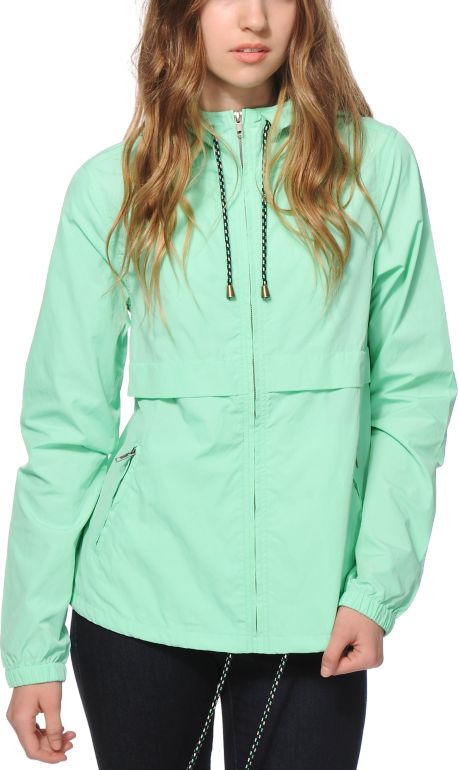 mint green windbreaker