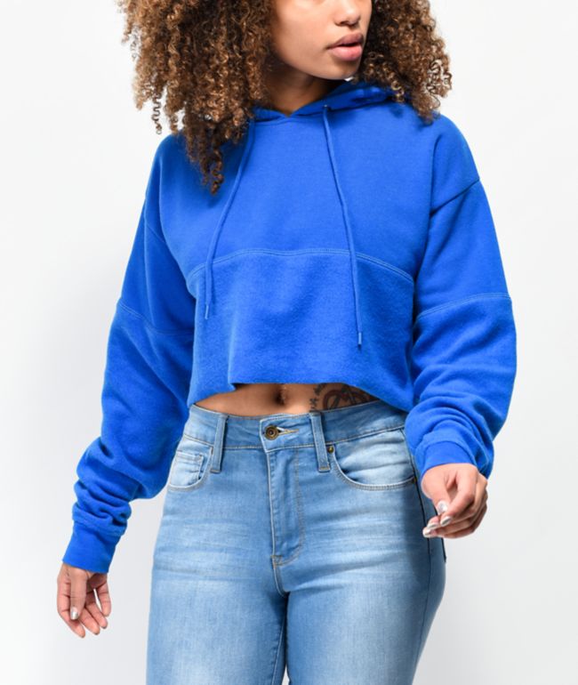 Zine Phoenix Blue Crop Hoodie