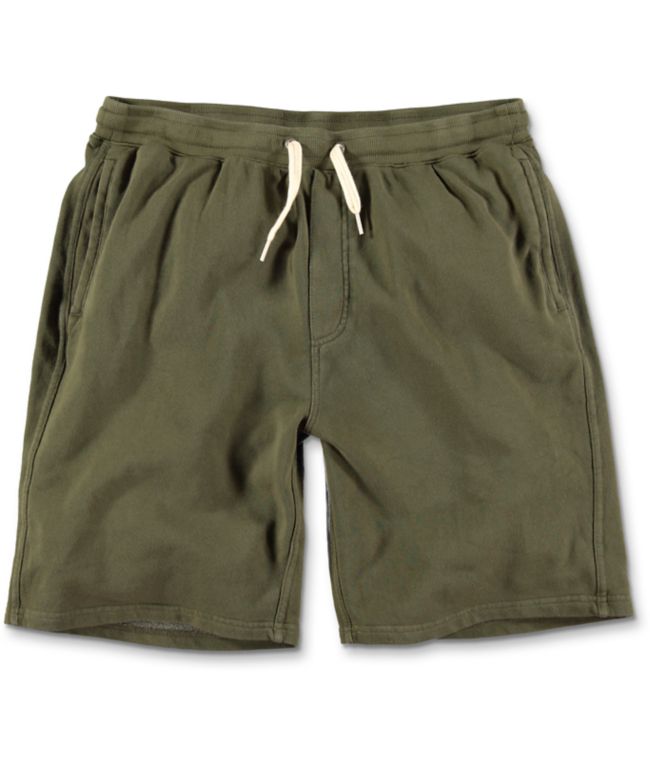 Mens green sweat shorts clearance