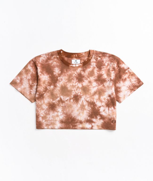 Zine Syd Rust Tie Dye Crop T Shirt