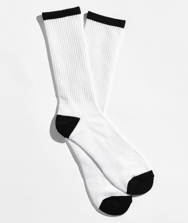 Zine White & Black Crew Socks