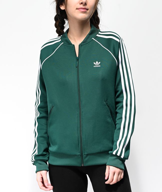green adidas track jacket women's