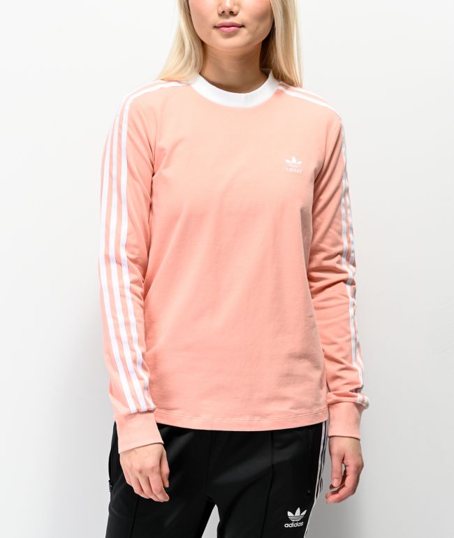 adidas 3-Stripe Dust Pink Long Sleeve T 