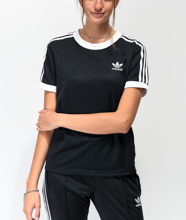 Camiseta Adidas Negra Con Rayas Blancas Deals, SAVE -