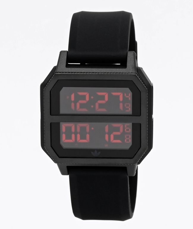 adidas black digital watch