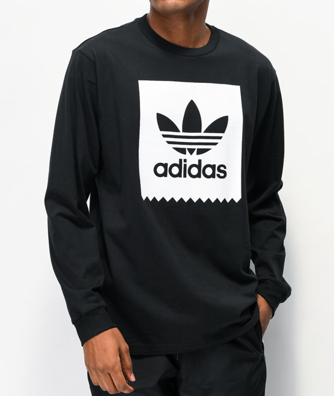 adidas black and white long sleeve top