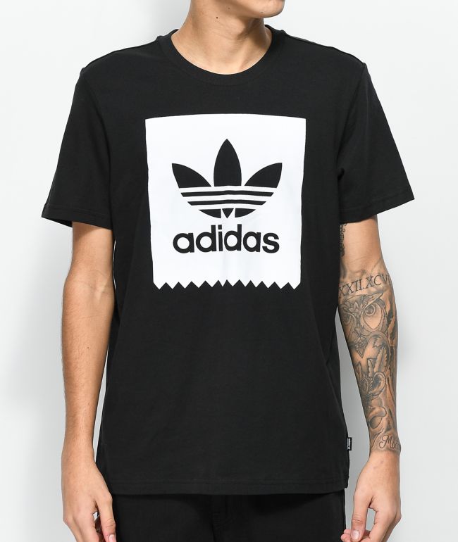 black adidas t shirt with white logo