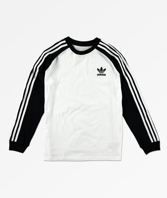 adidas Boys Trefoil White & Black Long Sleeve T-Shirt adidas Boys Trefoil White & Black Long Sleeve T-Shirt