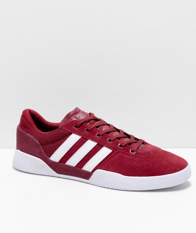adidas City Cup Burgundy &amp; White Shoes Zumiez