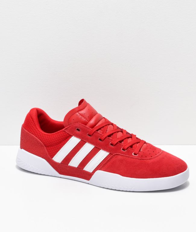 adidas city cup silvas black white & red shoes