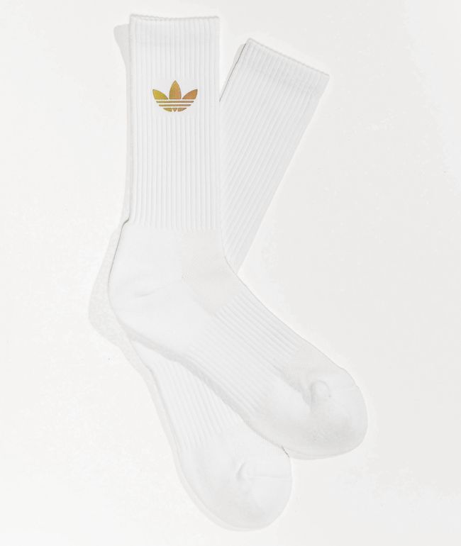 adidas Color Shift Reflective Logo White Crew Socks