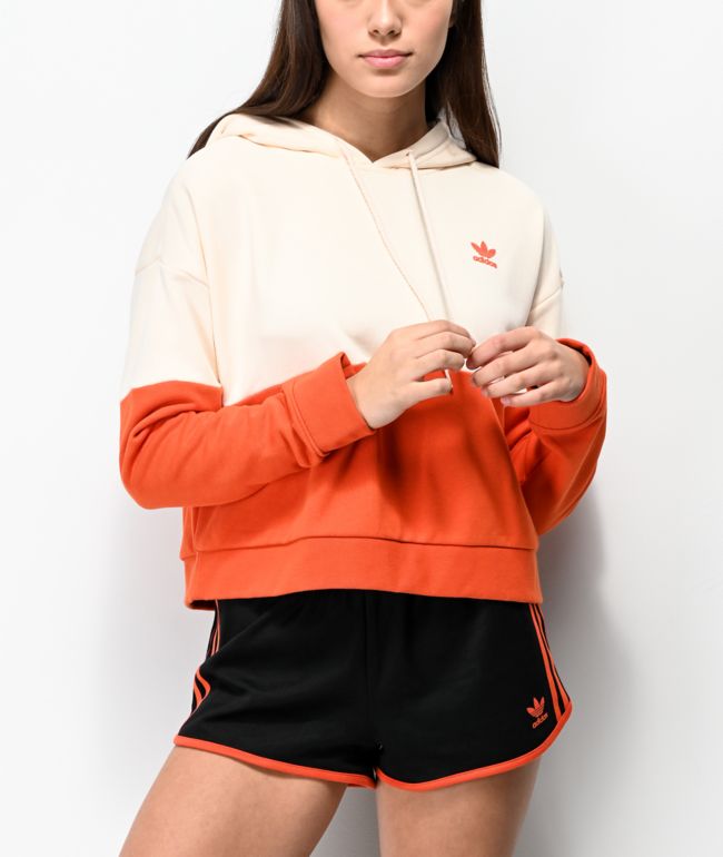orange adidas hoodie womens