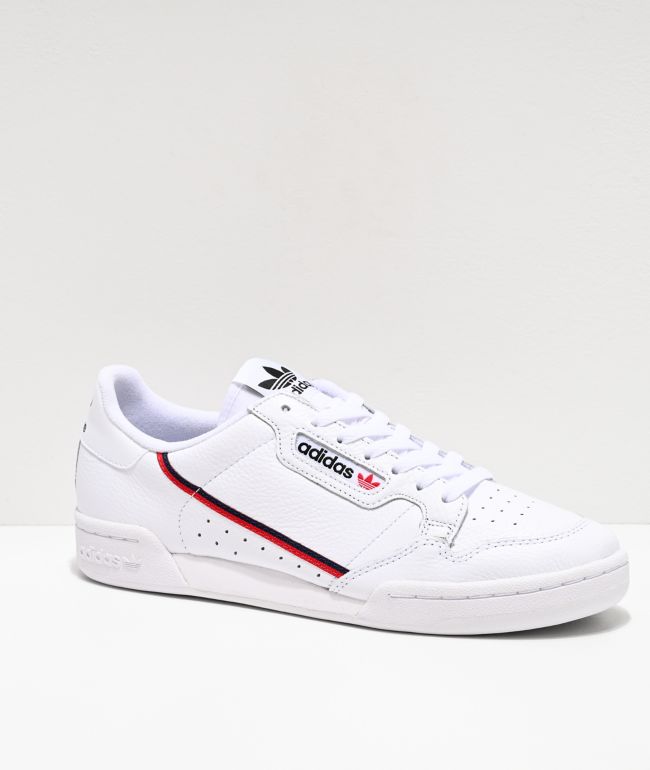 adidas Continental 80 White, Scarlet & Navy Shoes
