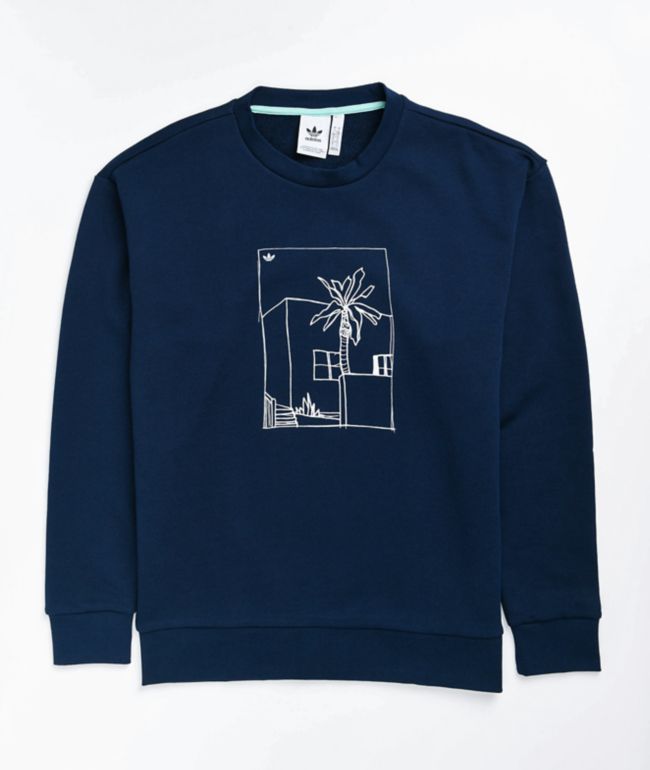 adidas Graphic Navy Crew Neck Sweatshirt