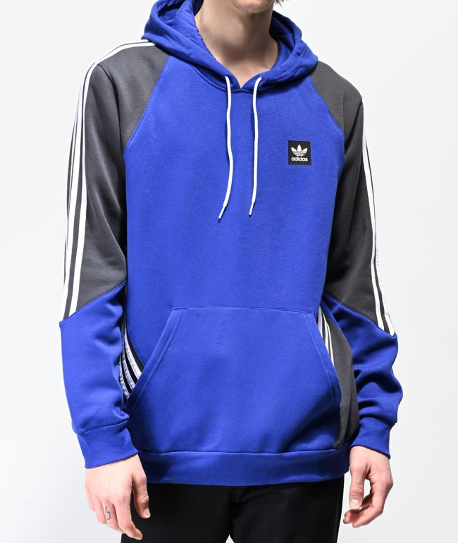 adidas blue and grey hoodie